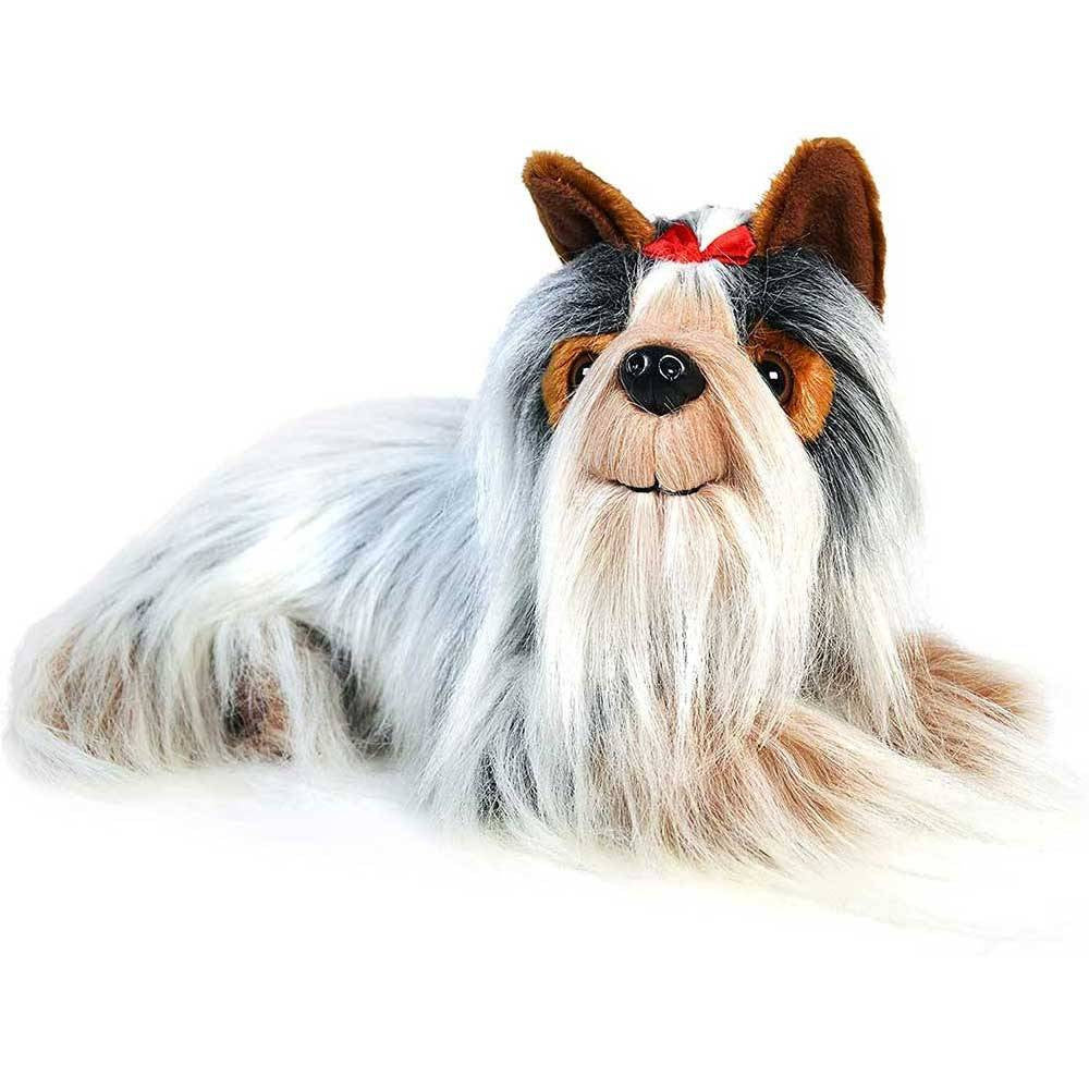 Viahart Yvette the Yorkshire Terrier plush toy, featuring a stylish bow and soft plush fabric, perfect for cuddling.