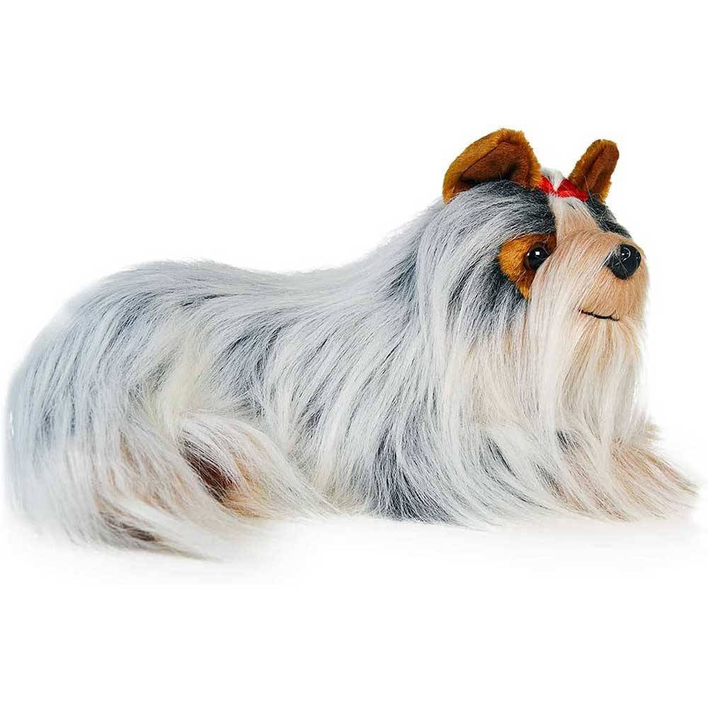 Viahart Yvette the Yorkshire Terrier plush toy, featuring a stylish bow and soft plush fabric, perfect for cuddling.