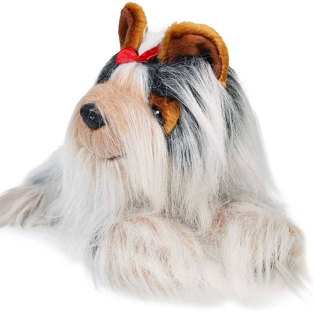 Viahart Yvette the Yorkshire Terrier plush toy, featuring a stylish bow and soft plush fabric, perfect for cuddling.