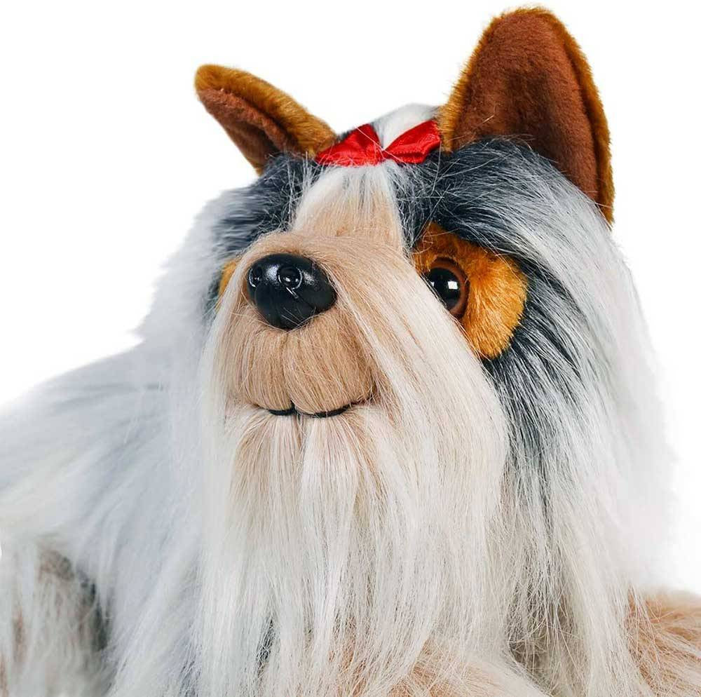 Viahart Yvette the Yorkshire Terrier plush toy, featuring a stylish bow and soft plush fabric, perfect for cuddling.