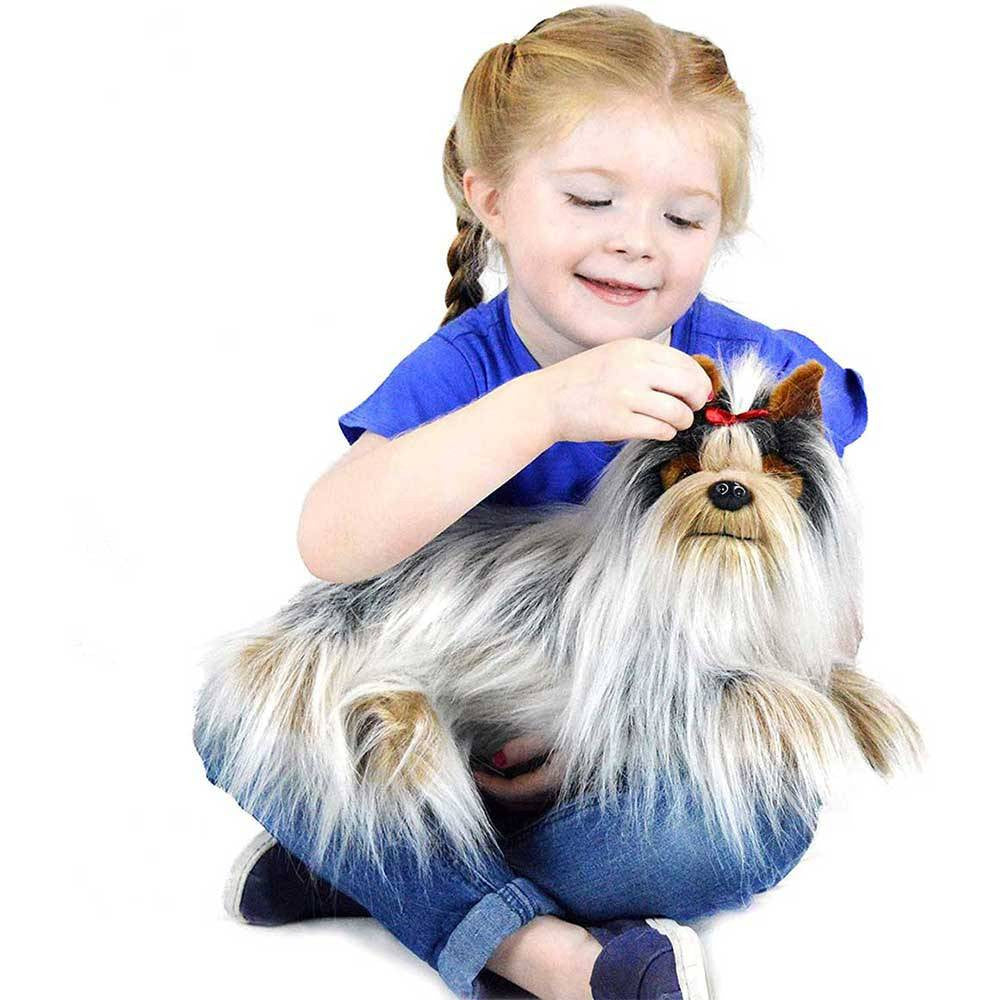 Viahart Yvette the Yorkshire Terrier plush toy, featuring a stylish bow and soft plush fabric, perfect for cuddling.