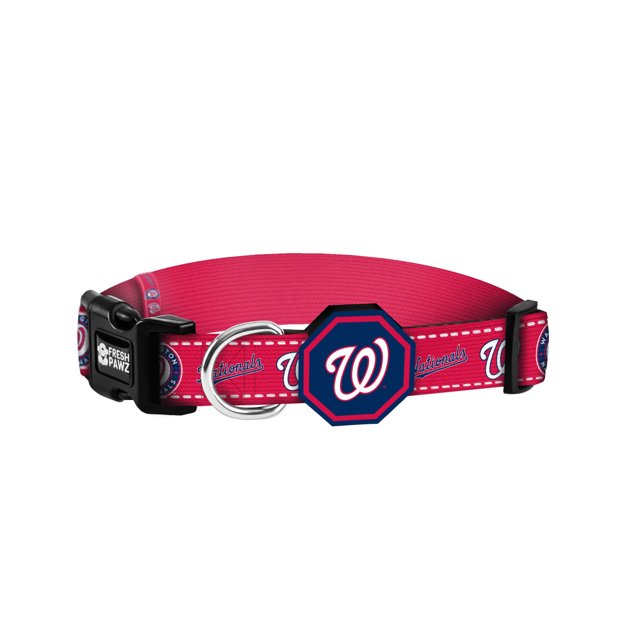 Washington Nationals x Fresh Pawz collar featuring team colors and logo, designed for pets.