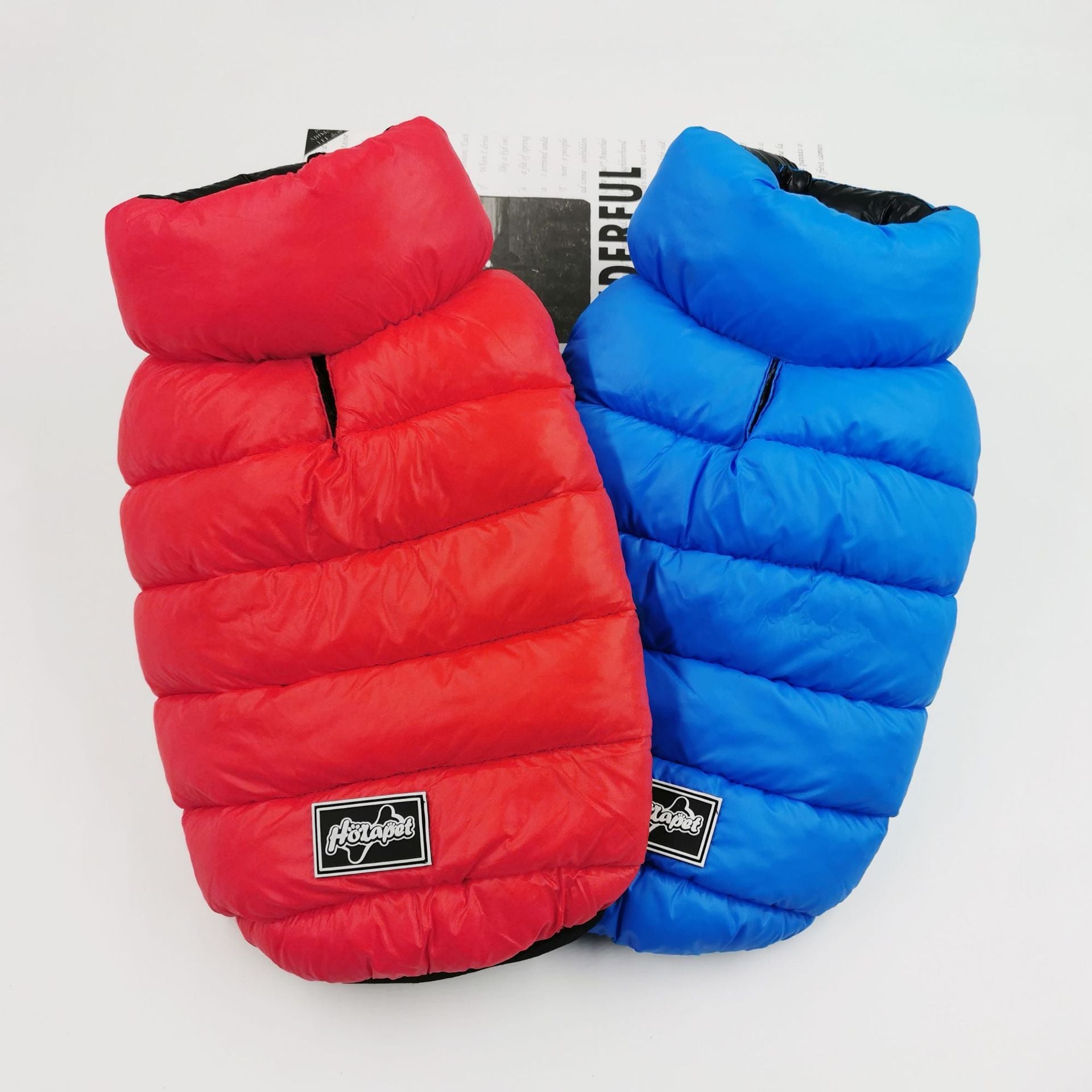 A stylish waterproof jacket for dogs and cats, showcasing its warm vest design and durable material, perfect for winter outings.