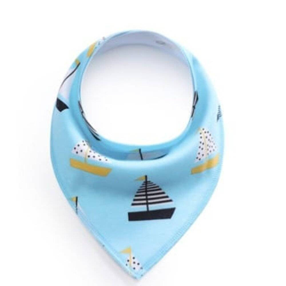 Wiggles Colourful Cotton Triangle Dog Bandana in Yatch design, showcasing vibrant colors and a stylish triangular shape, perfect for pets.