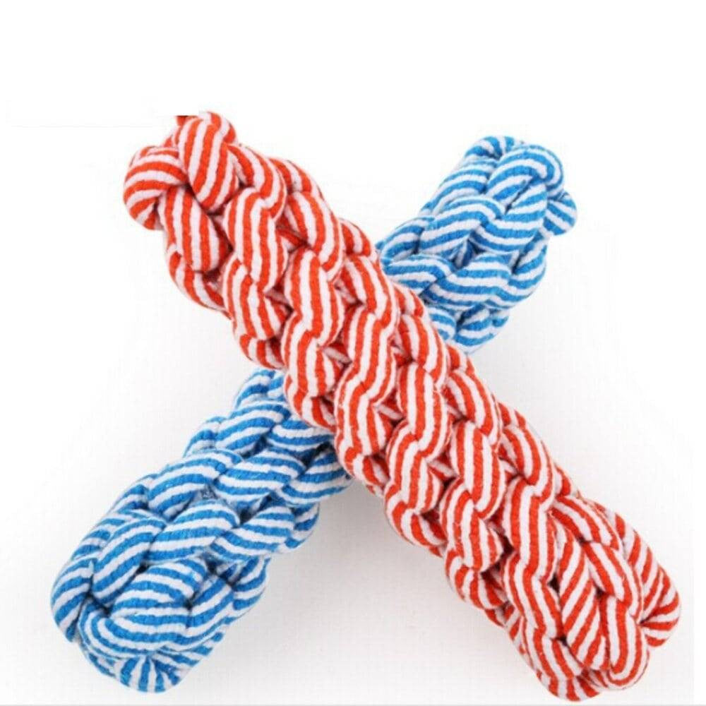 Wiggles Knot Cotton Rope Dog Toy in vibrant corn design, made of durable cotton and polyester, ideal for small to medium-sized dogs.