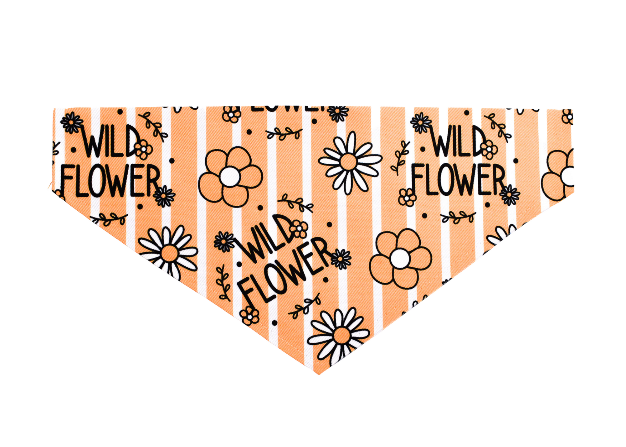 A colorful Wild Flower Bandana for dogs, featuring a floral design and made from durable canvas fabric.