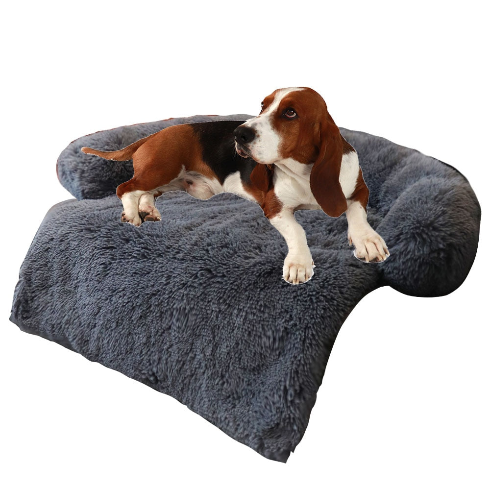 Winter Large Dog Sofa Bed with plush removable cover, designed for comfort and warmth for pets of all sizes.