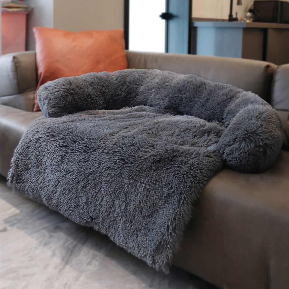 Winter Large Dog Sofa Bed with plush removable cover, designed for comfort and warmth for pets of all sizes.