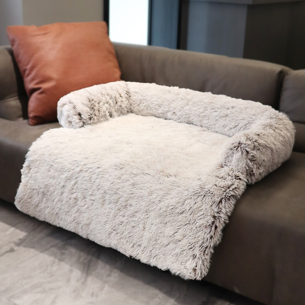 Winter Large Dog Sofa Bed with plush removable cover, designed for comfort and warmth for pets of all sizes.