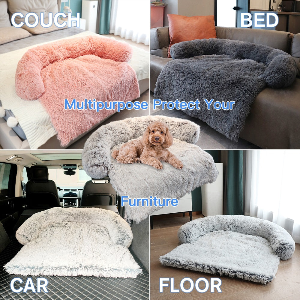 Winter Large Dog Sofa Bed with plush removable cover, designed for comfort and warmth for pets of all sizes.