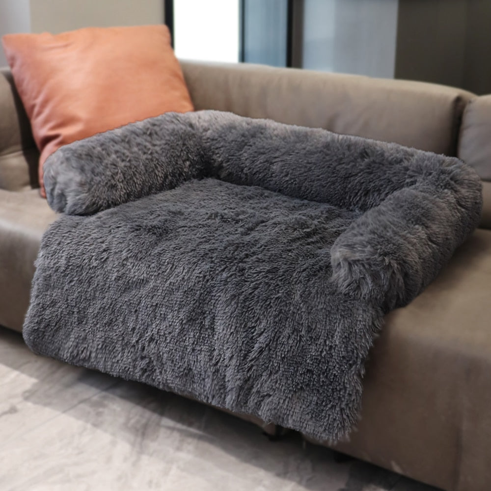 Winter Large Dog Sofa Bed with plush removable cover, designed for comfort and warmth for pets of all sizes.