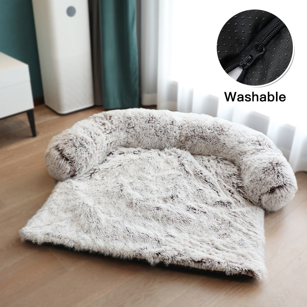 Winter Large Dog Sofa Bed with plush removable cover, designed for comfort and warmth for pets of all sizes.