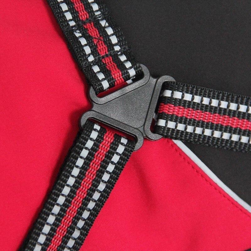 A small dog wearing a waterproof winter vest jacket, showcasing its stylish solid design and warm cotton material, perfect for cold weather.