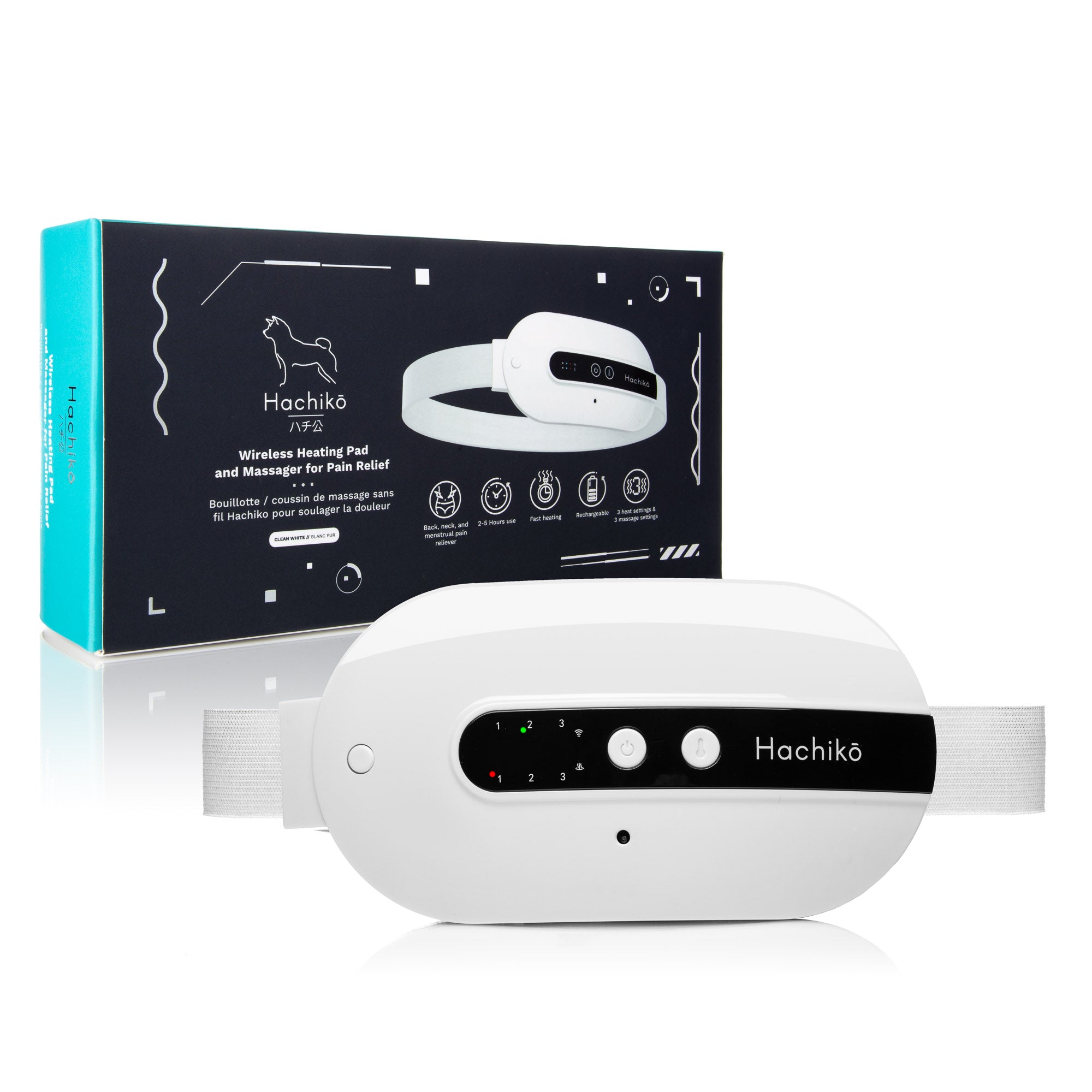 Serenity Wireless Heating Pad and Massager, designed for pain relief with adjustable heat and massage settings, featuring a soft backing and hands-free design.