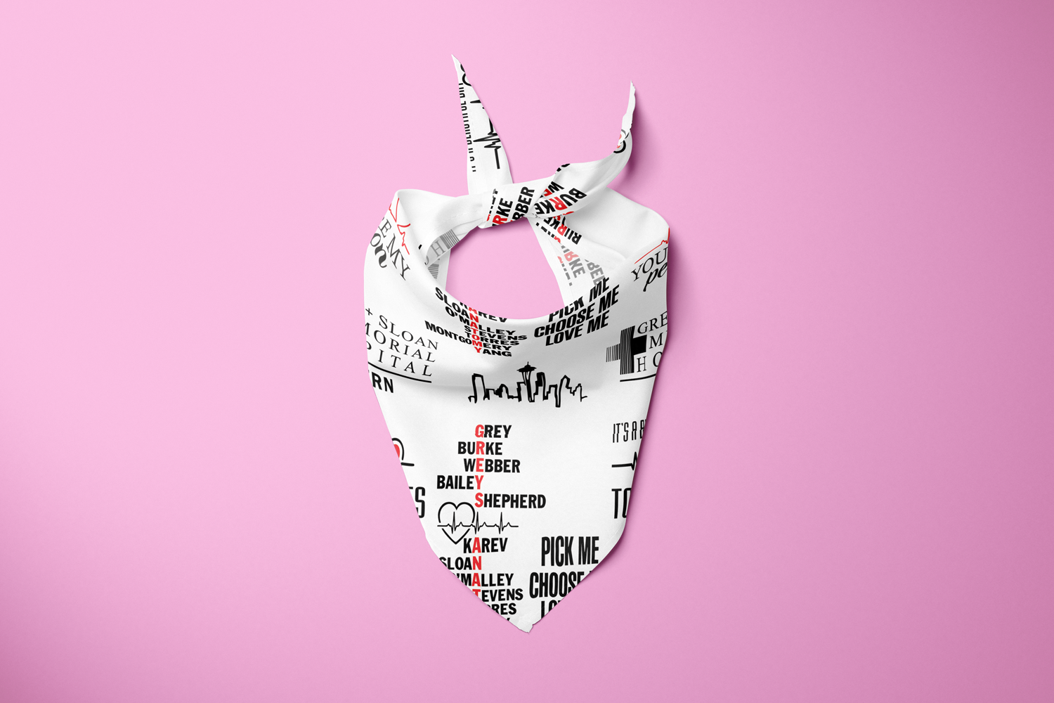 You're My Person Bandana for dogs, handmade with ultra-soft polyester fabric, featuring a stylish design perfect for small and giant dogs.