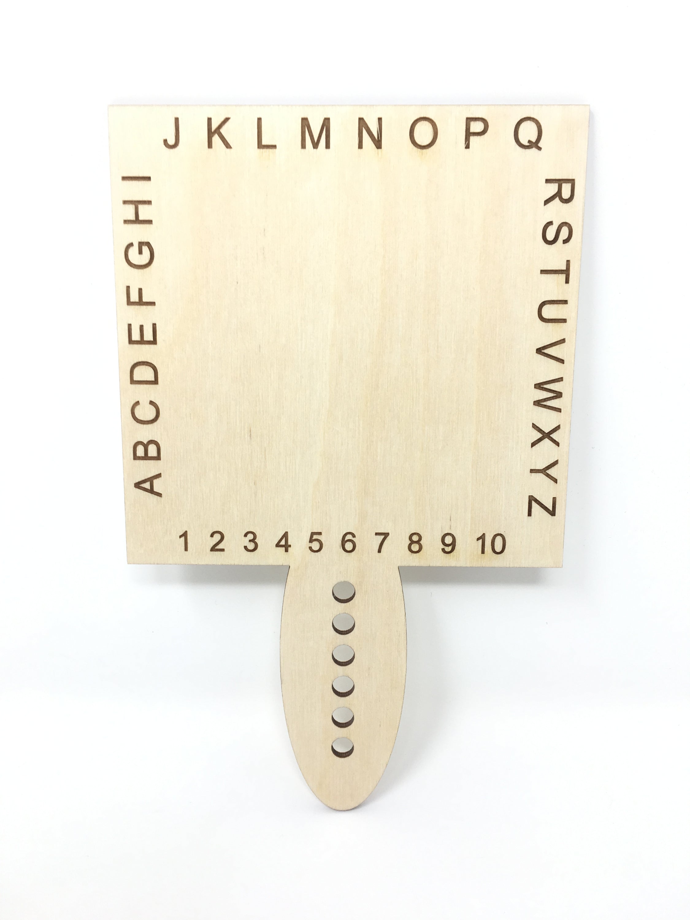 Horn Book ABC's made of cherry hardwood, featuring the alphabet and numbers, designed for children's education.