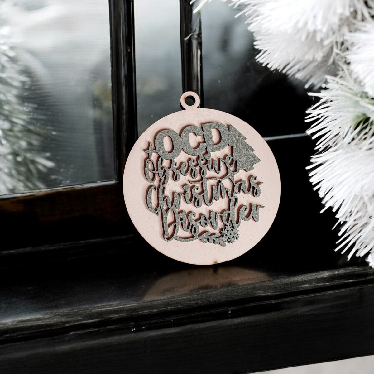 Handcrafted 3D Wooden Christmas Ornaments in various colors, showcasing unique designs and rustic jute twine for hanging.