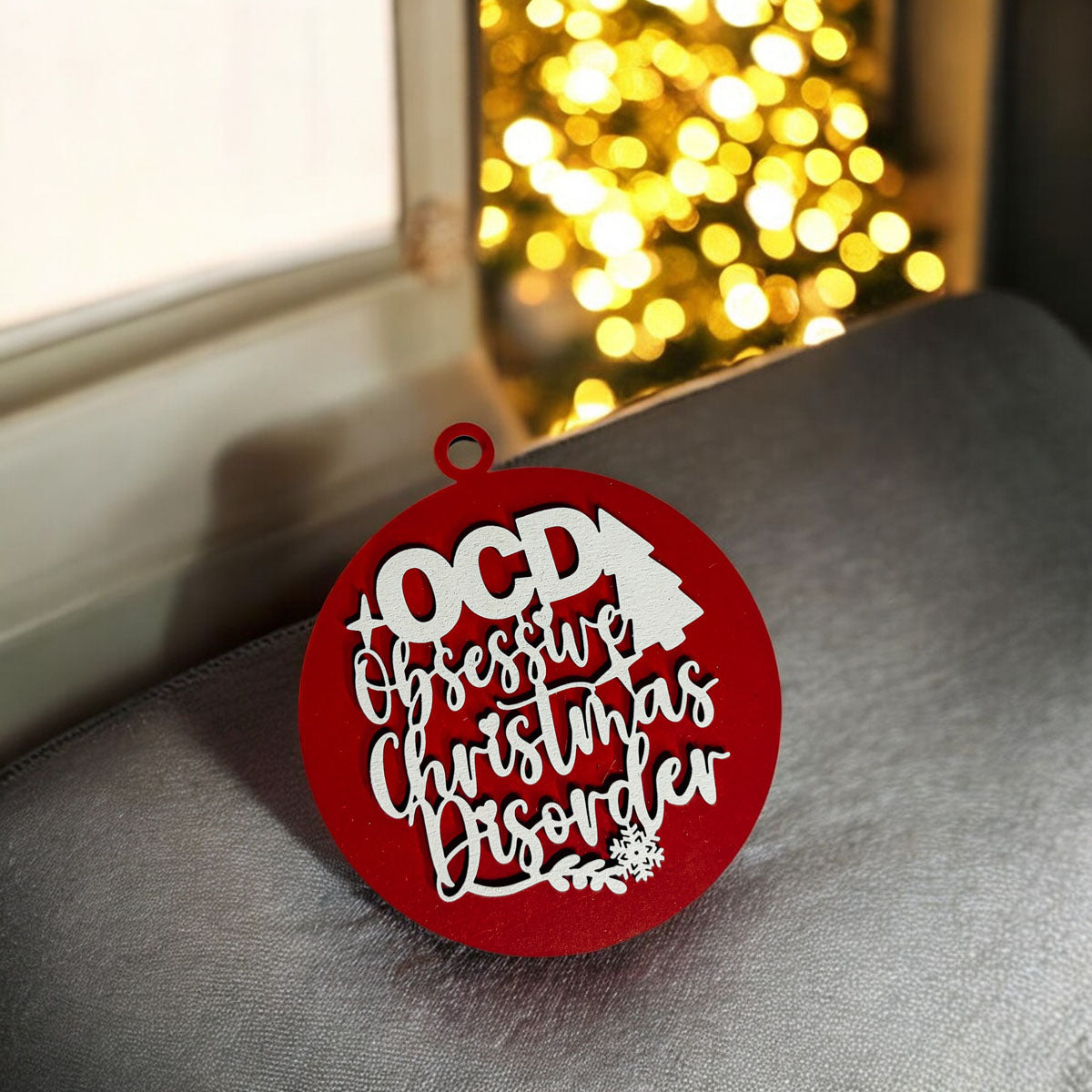 Handcrafted 3D Wooden Christmas Ornaments in various colors, showcasing unique designs and rustic jute twine for hanging.