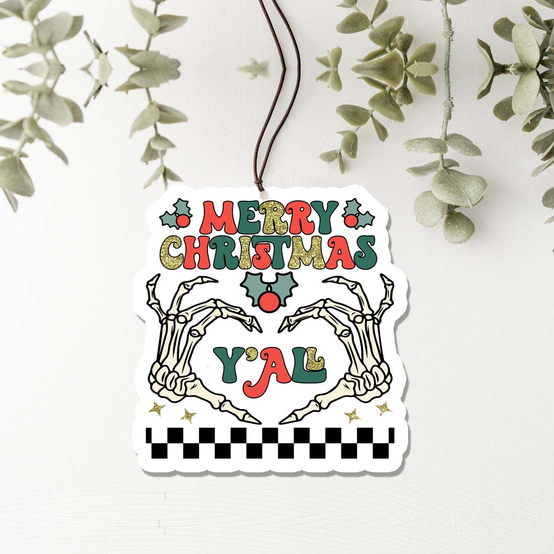 Y'All Freshie hanging air freshener in various scents, featuring a cute design suitable for home, car, or office decor.