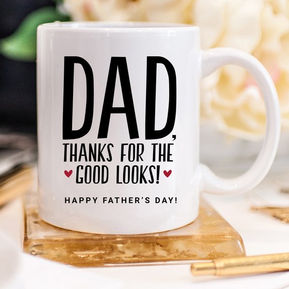 A high-quality white ceramic mug featuring a funny design, perfect for Father's Day gifts for men, showcasing vibrant colors and durable print.