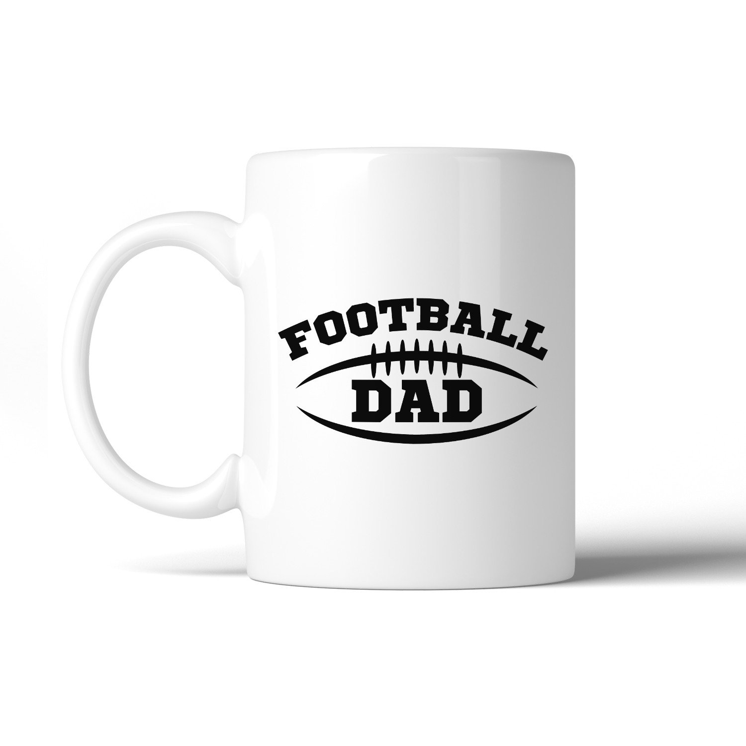 Football Dad 11oz funny mug with humorous design, perfect for Father's Day gifts.