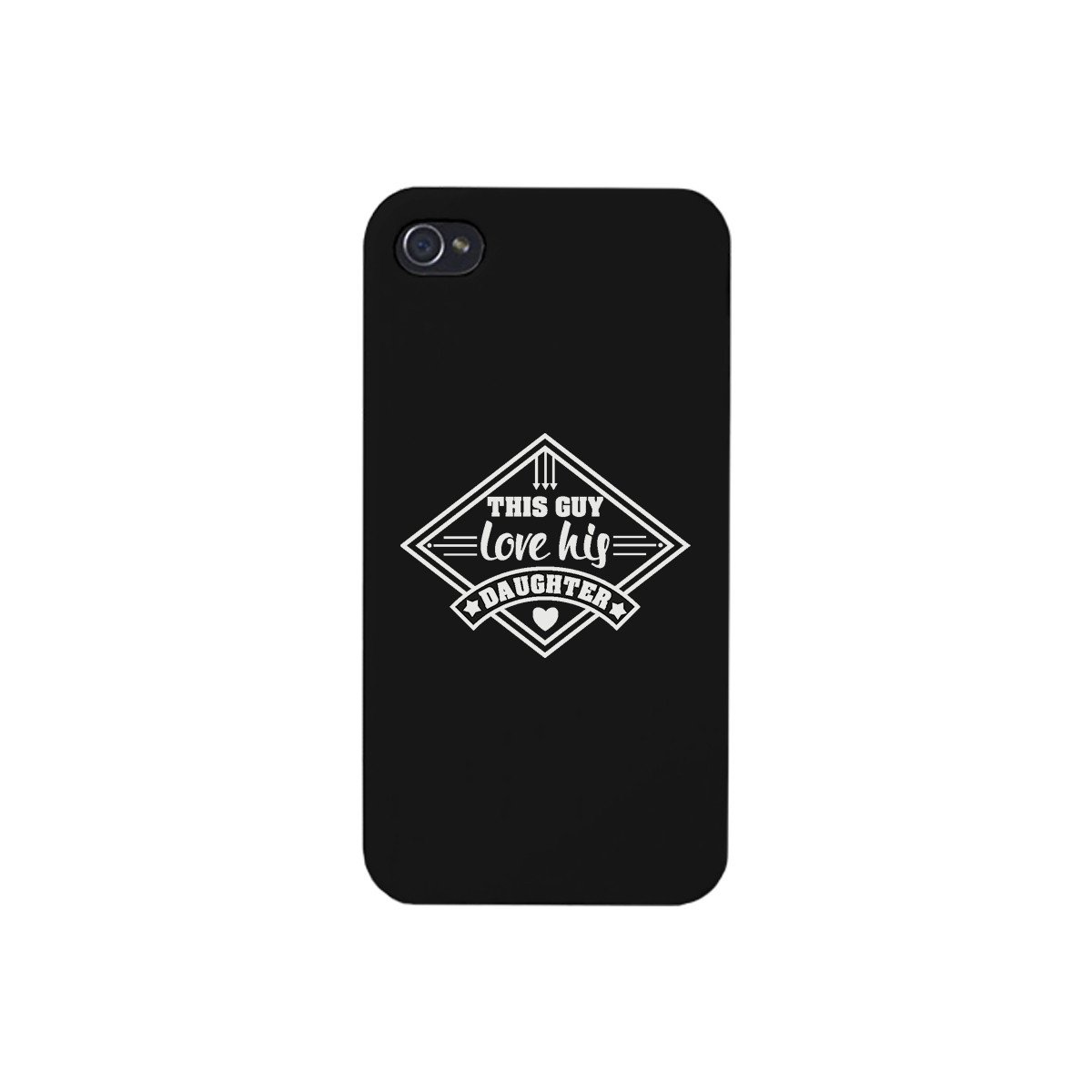 Black phone case featuring the phrase 'This Guy Loves His Daughter', designed for fathers, showcasing a unique and humorous style.