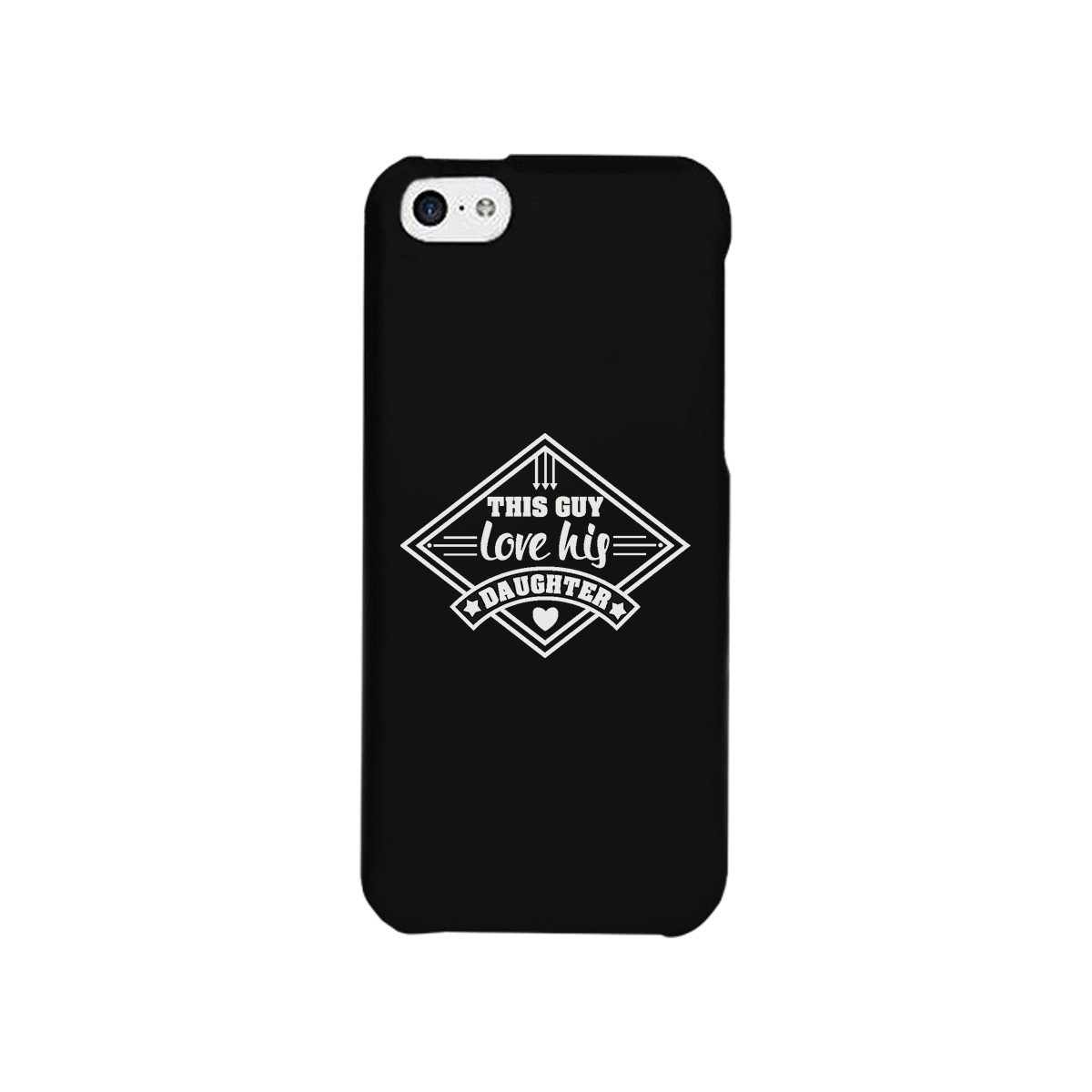 Black phone case featuring the phrase 'This Guy Loves His Daughter', designed for fathers, showcasing a unique and humorous style.
