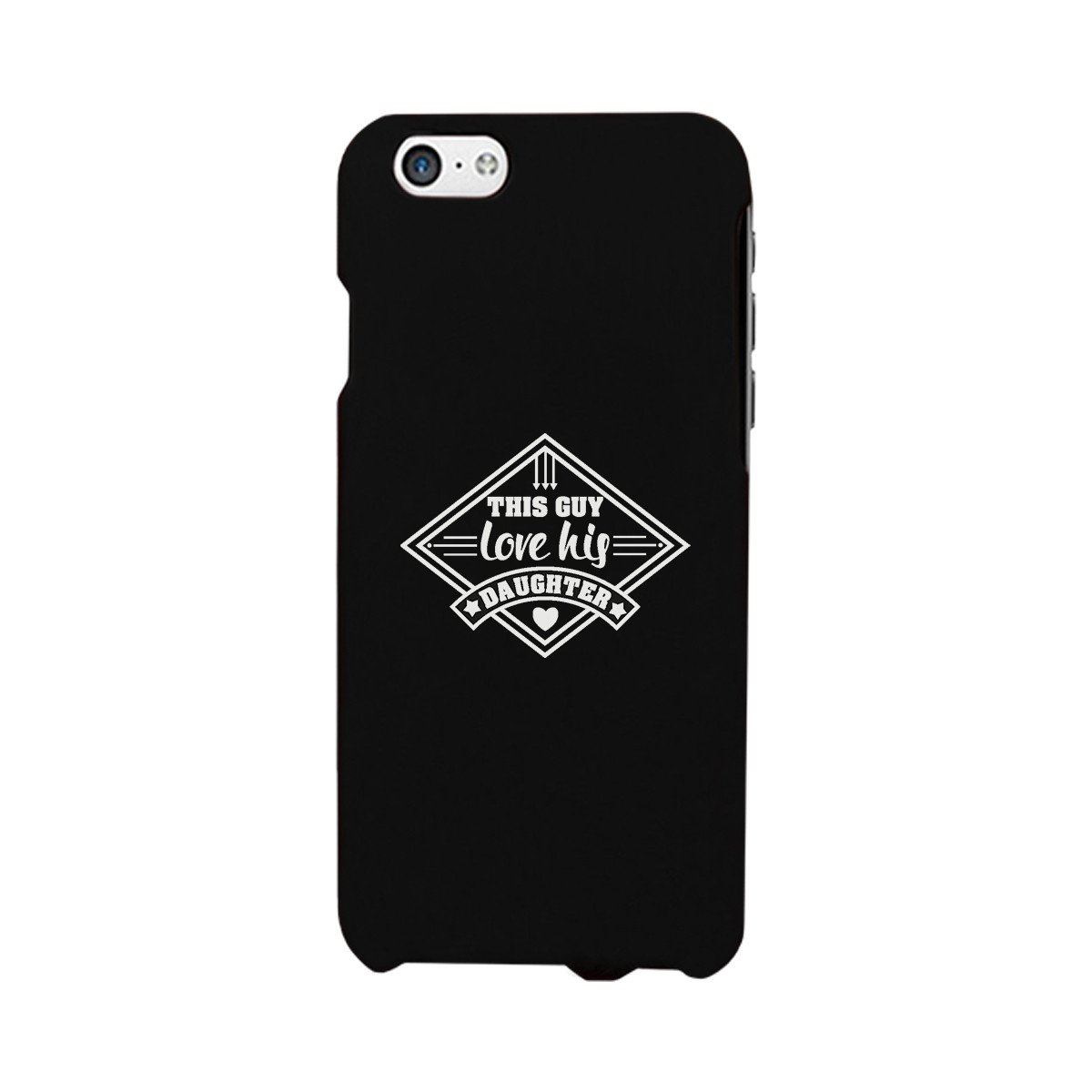 Black phone case featuring the phrase 'This Guy Loves His Daughter', designed for fathers, showcasing a unique and humorous style.