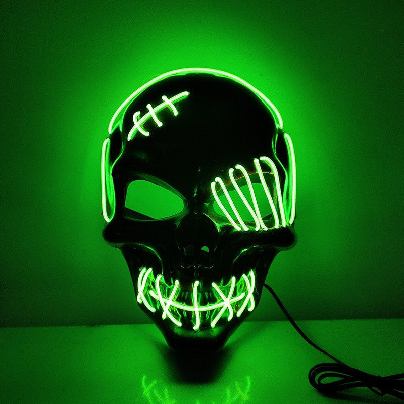 Halloween Scary One-Eyed Pirate Mask with LED lights, featuring a vibrant multicolor design, perfect for cosplay and festive occasions.