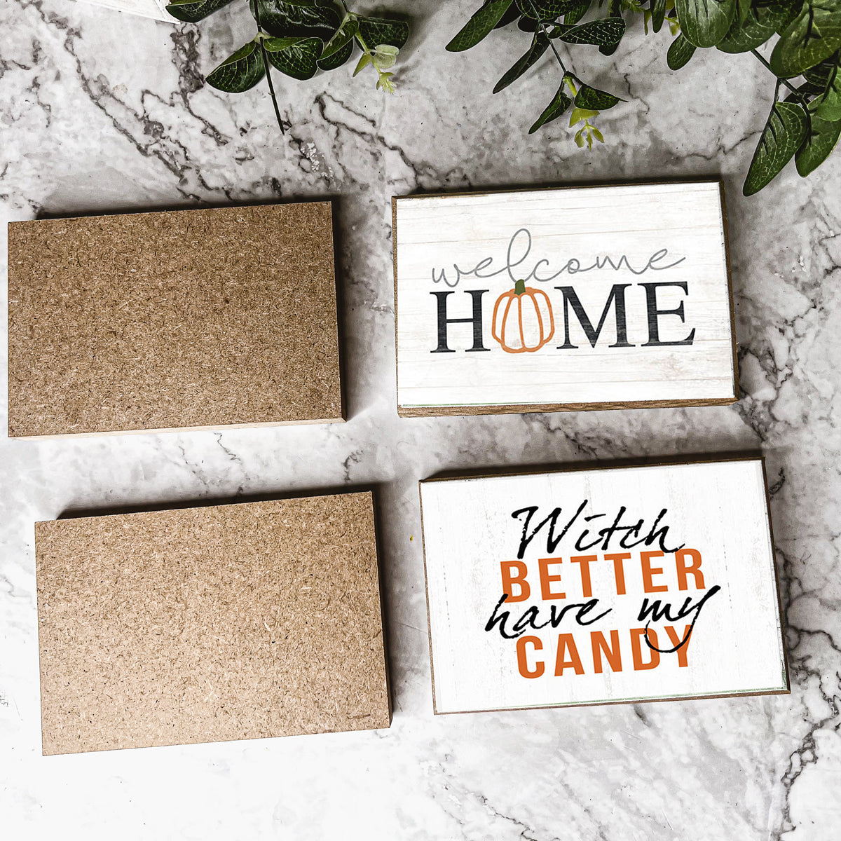 A rustic wooden sign reading 'Witch Better Have My Candy' in black and orange lettering, perfect for Halloween decor.