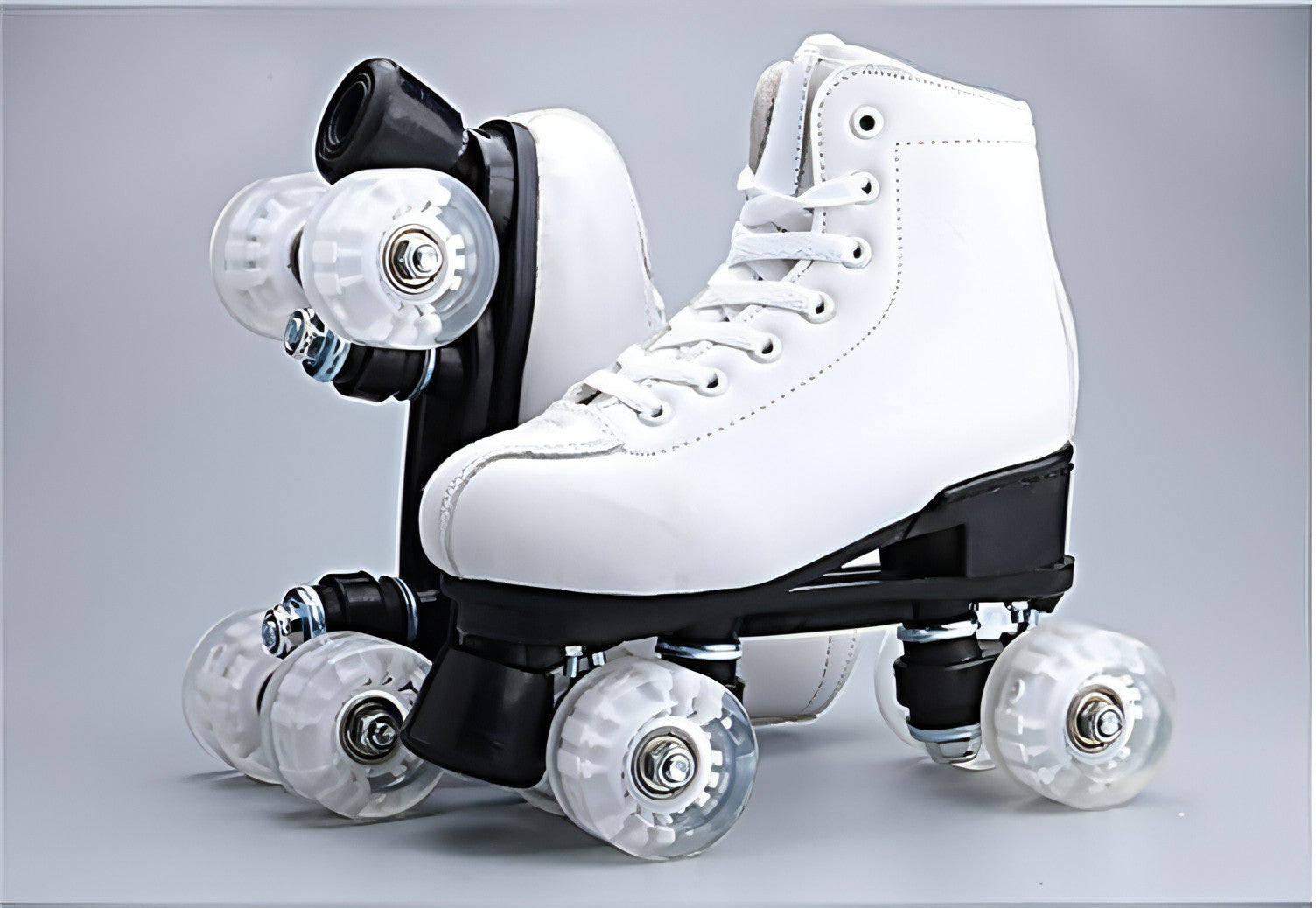 A pair of stylish Double Row Roller Skates featuring a sturdy frame and comfortable padding, perfect for both indoor and outdoor skating.