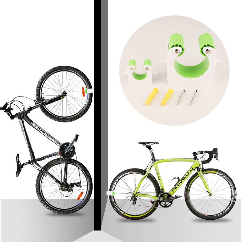 Portable Bicycle Wall Mount Hook designed for road and mountain bikes, featuring a buckle design for easy parking and space-saving capabilities.