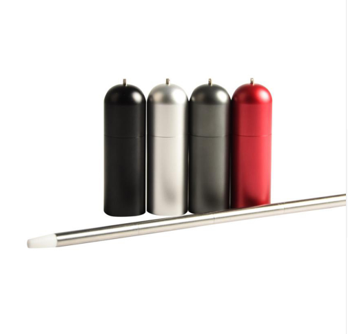 High Quality Collapsible Reusable Stainless Steel Straw with keychain travel case, cleaning brush, and various color options.