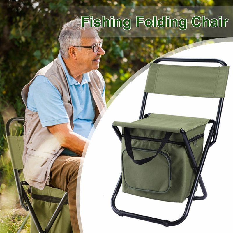 Keep Warm Cold Portable Folding Beach Chair in army green, showcasing its durable design and cooling features.