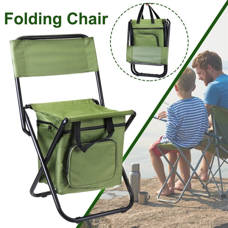 Keep Warm Cold Portable Folding Beach Chair in army green, showcasing its durable design and cooling features.