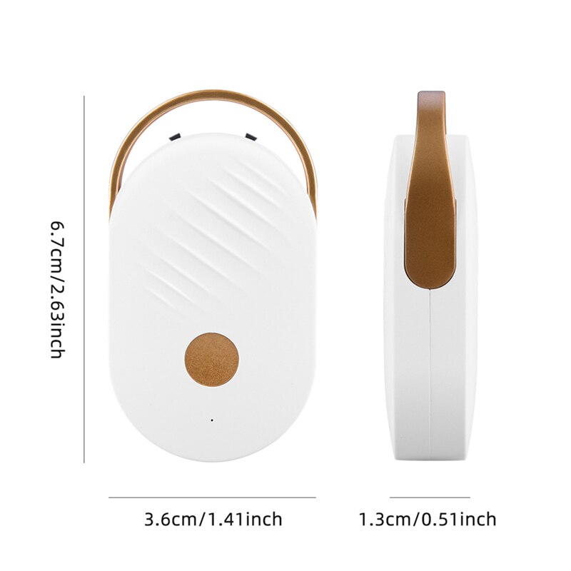 Mini lanyard portable air purifier in white, featuring a sleek design and adjustable lanyard for easy carrying.