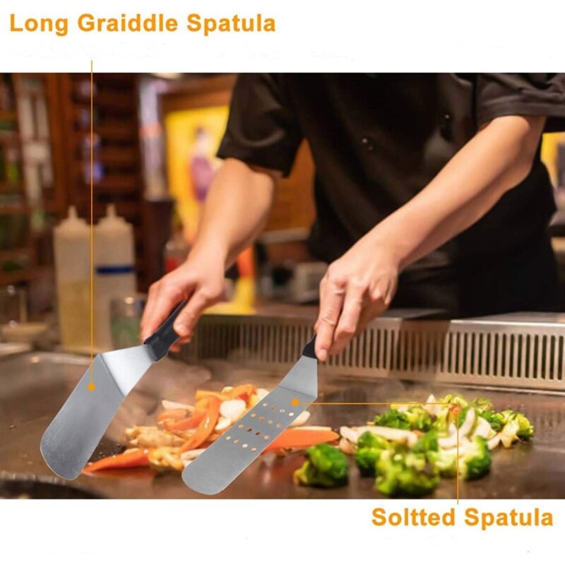 Portable Barbecue Tool Set with various stainless steel utensils and a storage bag, ideal for grilling and camping.