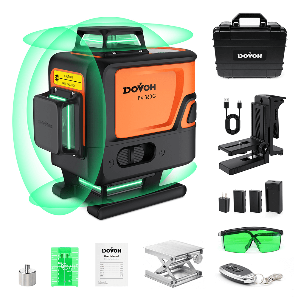 Dovoh P4-360G 360 Laser Level displaying 16 laser lines for precise leveling tasks.