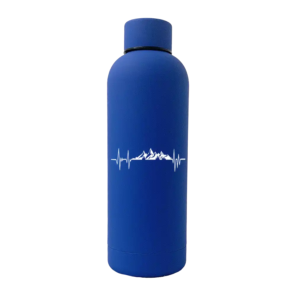 Heartbeat V2 17oz Stainless Rubberized Water Bottle with a sleek design and rubberized coating, perfect for keeping drinks hot or cold.