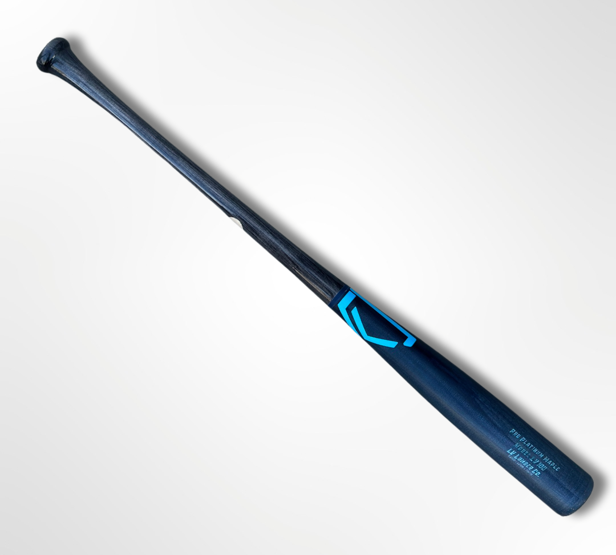 LV100 baseball bat made of high-density maple wood with a balanced design and medium handle thickness, ideal for contact hitters.