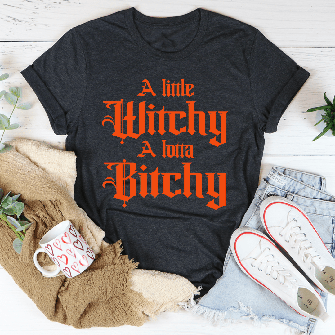A Little Witchy T-Shirt featuring a stylish witchy design, made from soft ring-spun cotton with durable stitching.