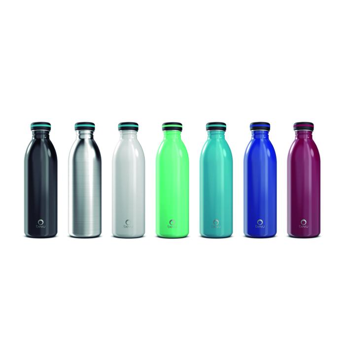 Bevu® Bottle Single Wall 750ml in a sleek stainless steel design, perfect for hydration on the go.