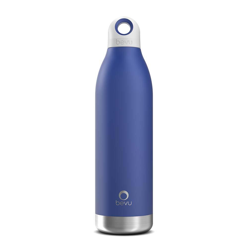 Bevu® DUO Insulated Bottle in Cobalt color, showcasing its sleek design and double vacuum insulation features.