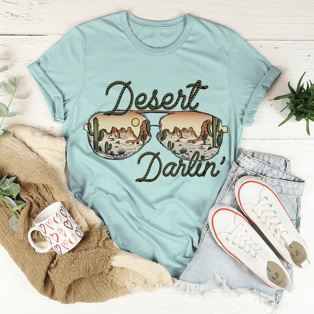 Desert Darlin' Sunglasses Tee featuring a trendy sunglasses graphic on a soft cotton fabric.