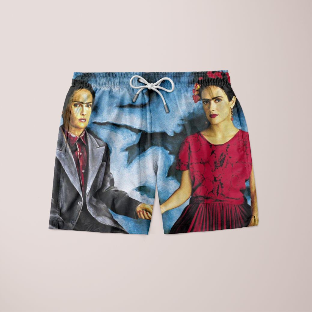 Fire Abstract Design Shorts featuring a vibrant full print, made from 100% microfiber for comfort and durability.