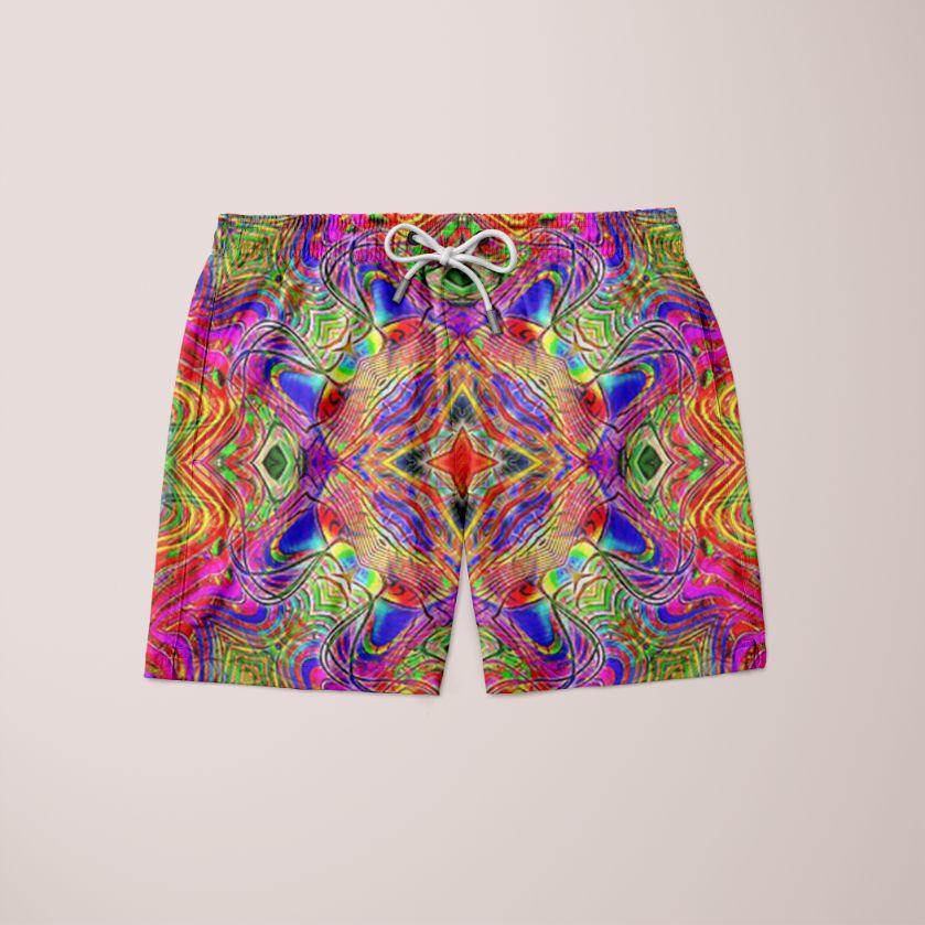 Geltab Quad Shorts featuring a unique full print design, made from 100% microfiber, showcasing a stylish and comfortable fit.