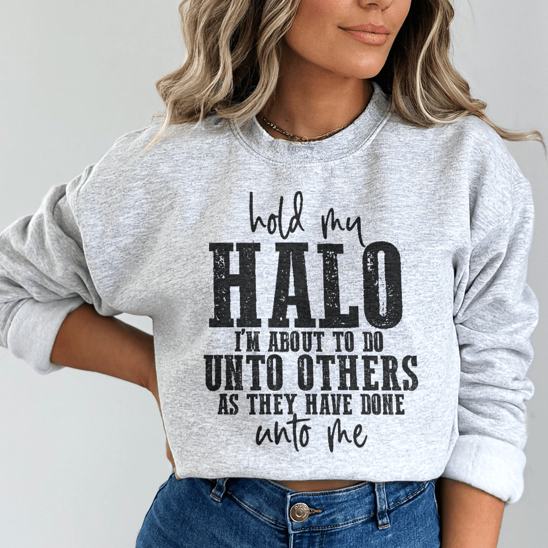Hold My Halo sweats featuring a cozy fleece lining and adjustable cuffs, designed by top artists.