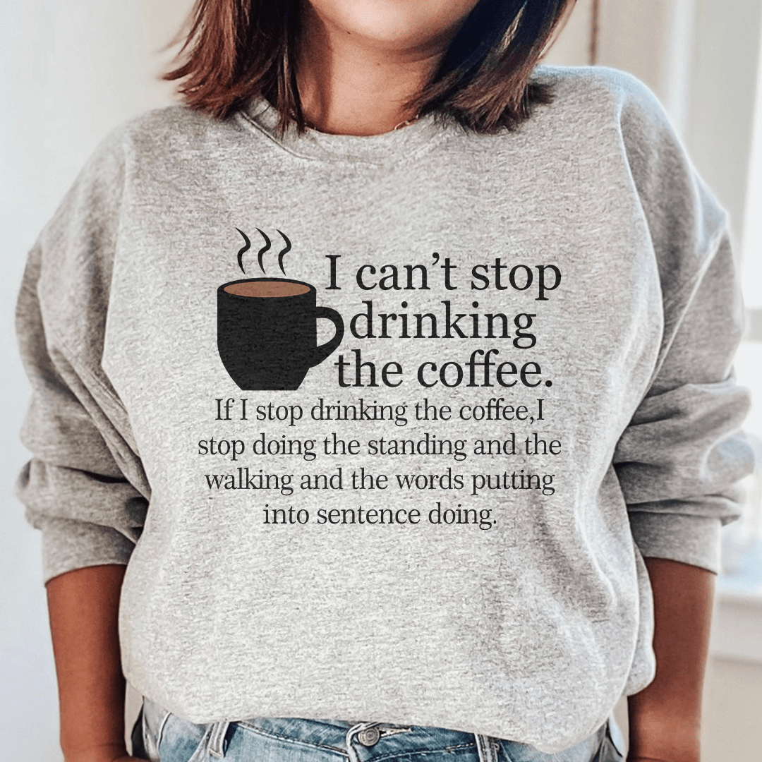 Cozy hoodie featuring coffee-themed design, made from cotton/poly fleece blend, perfect for coffee lovers.