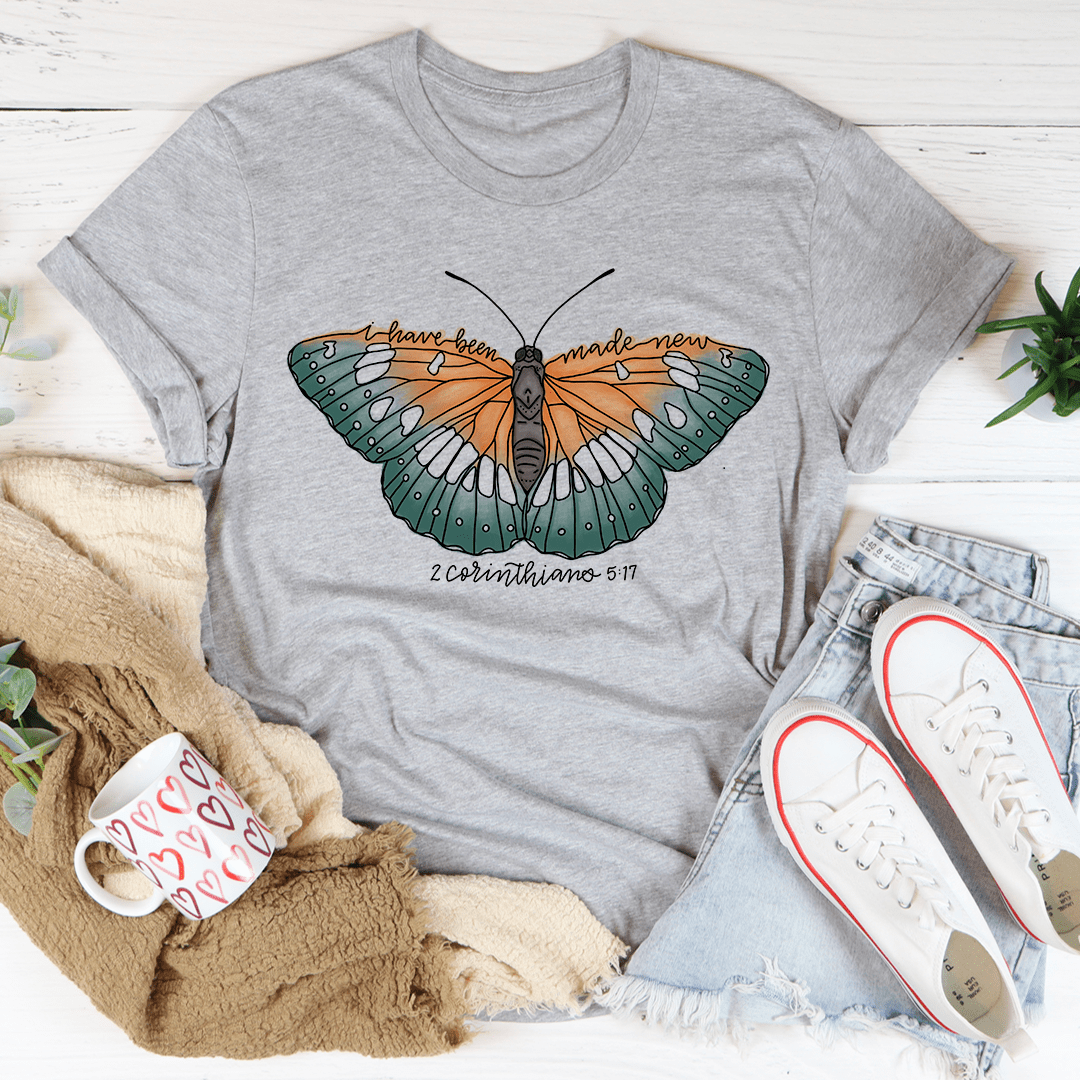 I Have Been Made New 2 Corinthians 5:17 Tee, showcasing a comfortable fit and durable design, perfect for everyday wear.