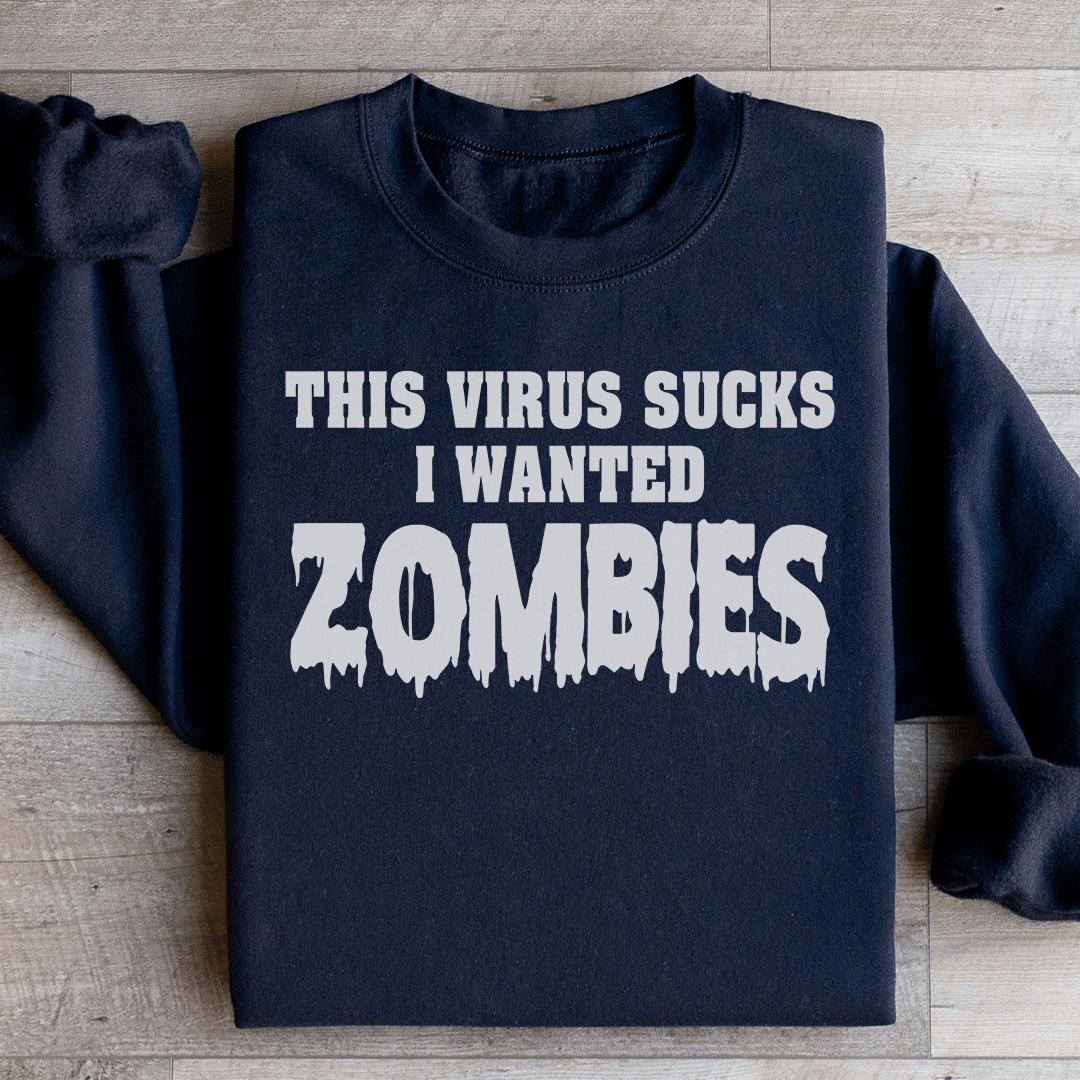 I Wanted Zombies hoodie featuring a unique artistic design, made from cozy cotton/poly fleece blend.